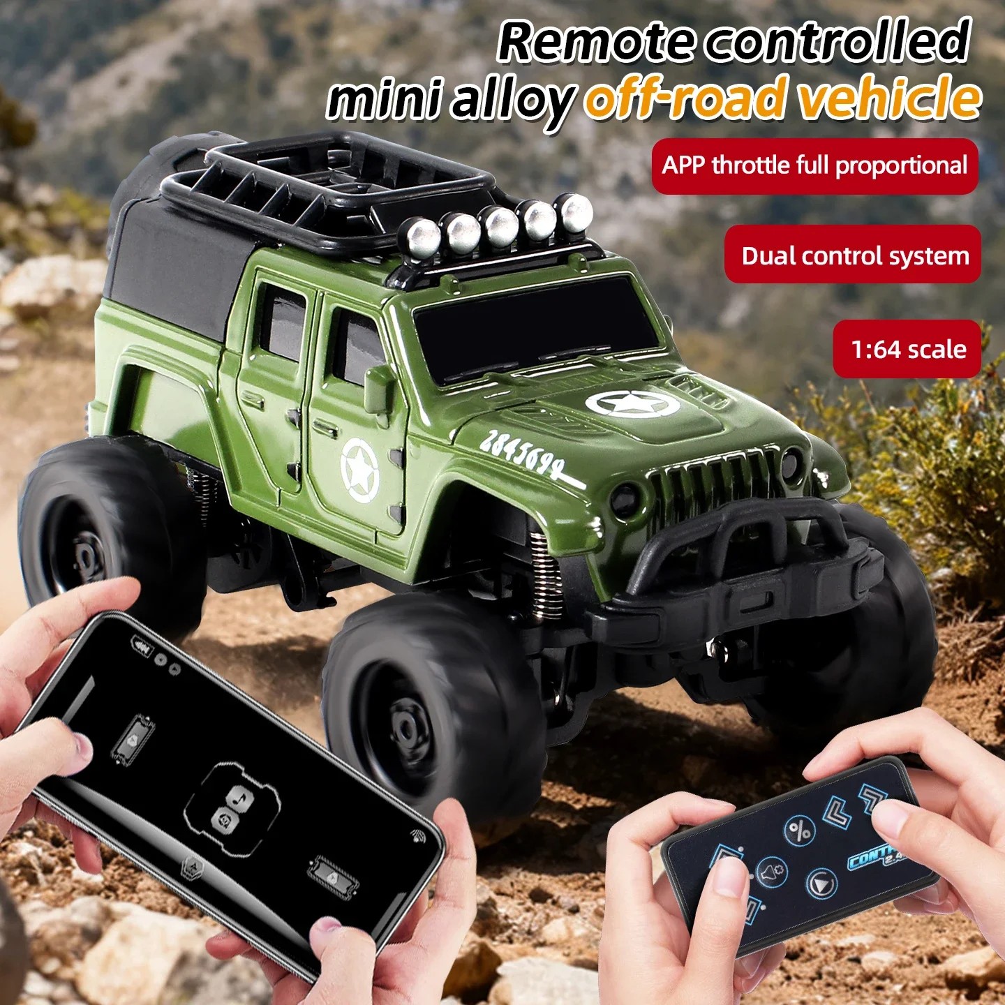 Coche teledirigido RC mini con control por app y luces LED - imagen 2