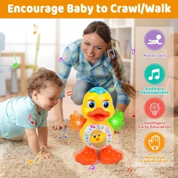 Pato eléctrico musical con luces intermitentes para bebés y niños