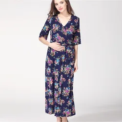 Vestido de lactancia estampado con escote en V para celebraciones