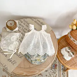 Milangel conjunto de verano para niña con volantes y shorts florales
