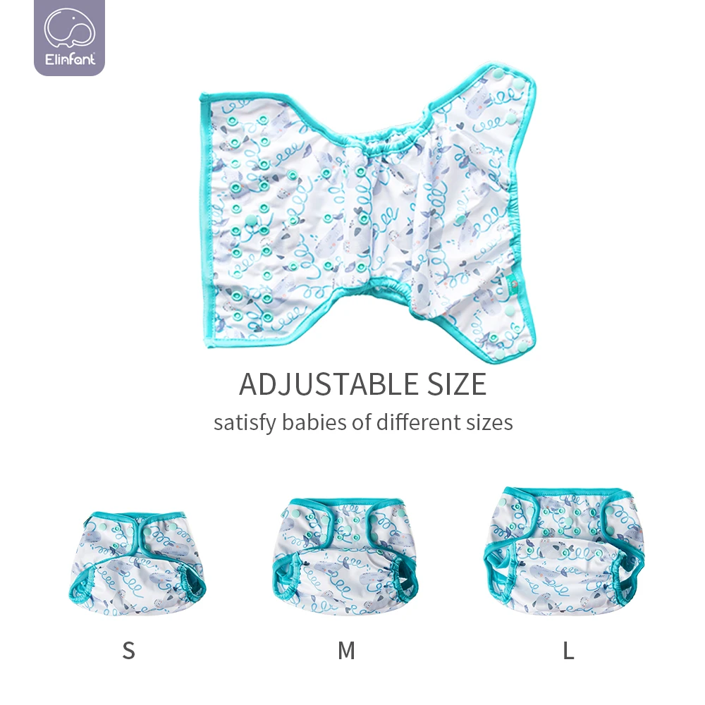 Elinfant Cubierta de pañal impermeable - talla única reutilizable - imagen 5