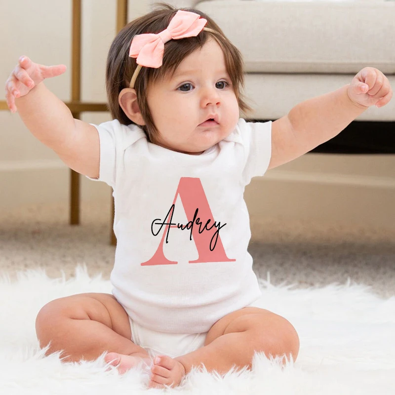 Mono de bebé de algodón con nombre para recién nacida – Regalo