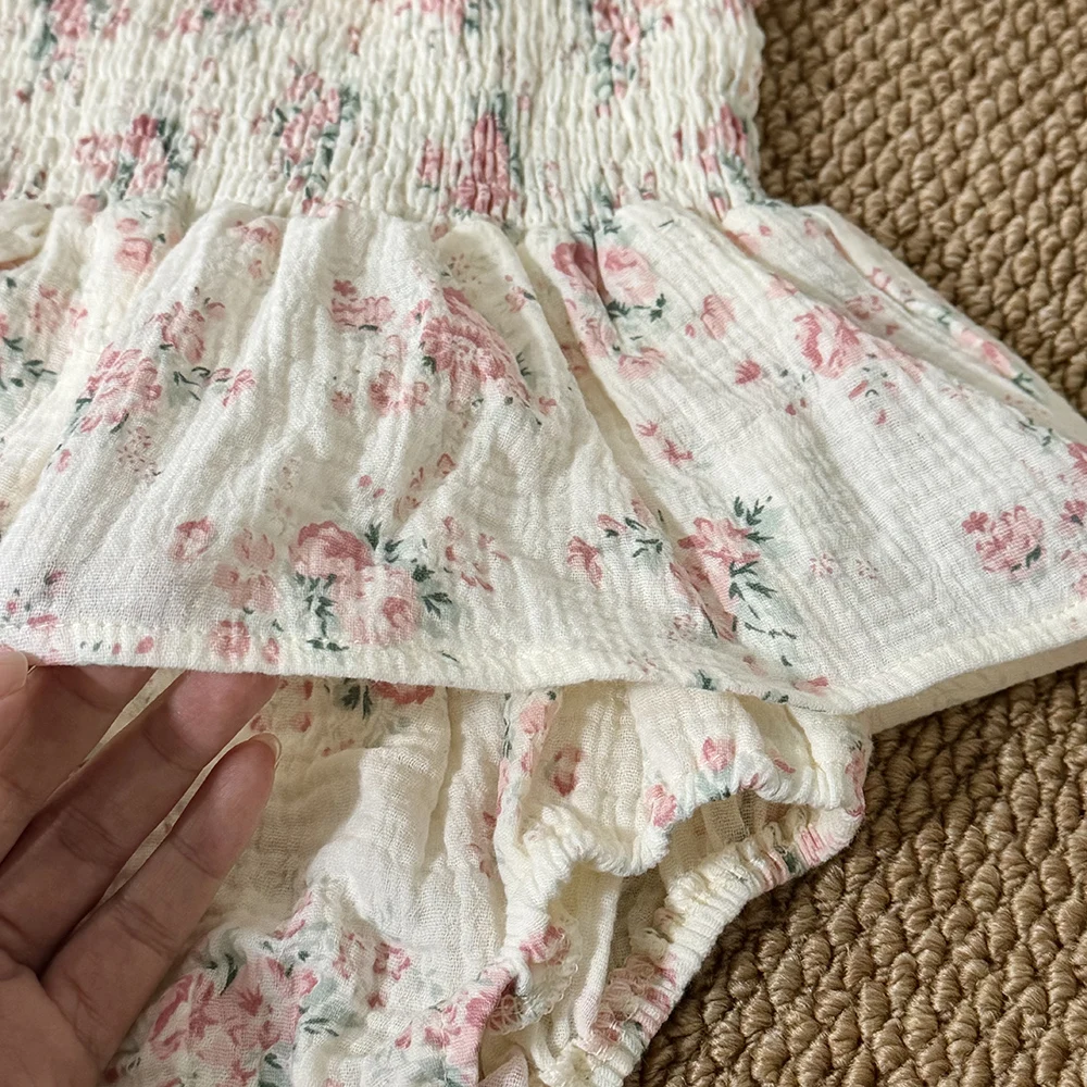 Mono sin mangas de algodón para bebé niña con gorro y estampado - imagen 5