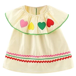 Vestido verano sin mangas en algodón con cuello de muñeca niña pequeña