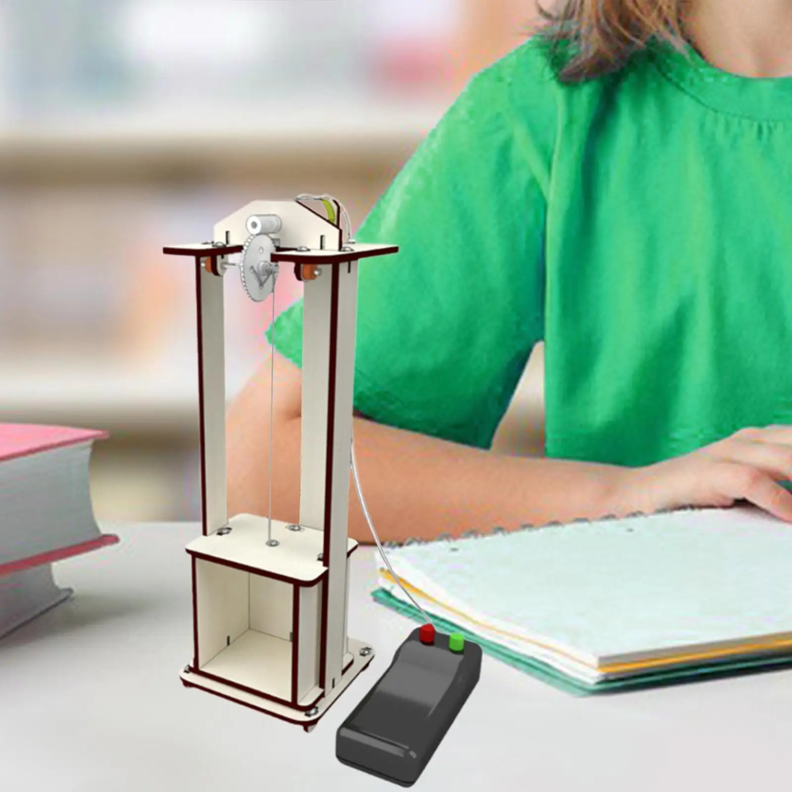 Kit de ciencia con ascensor de madera para niños, montaje - imagen 2