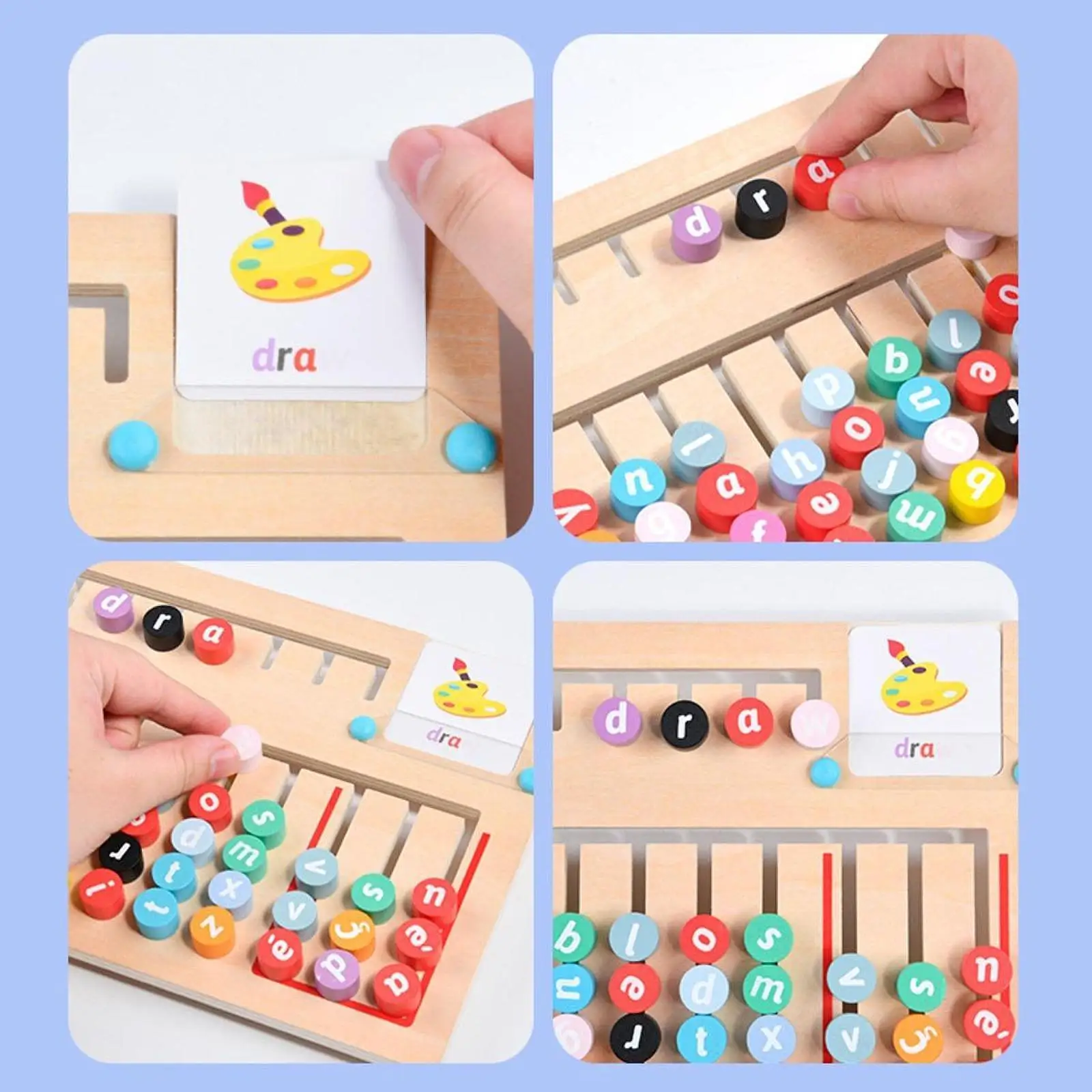 Juego de letras Montessori de madera para niños en guardería