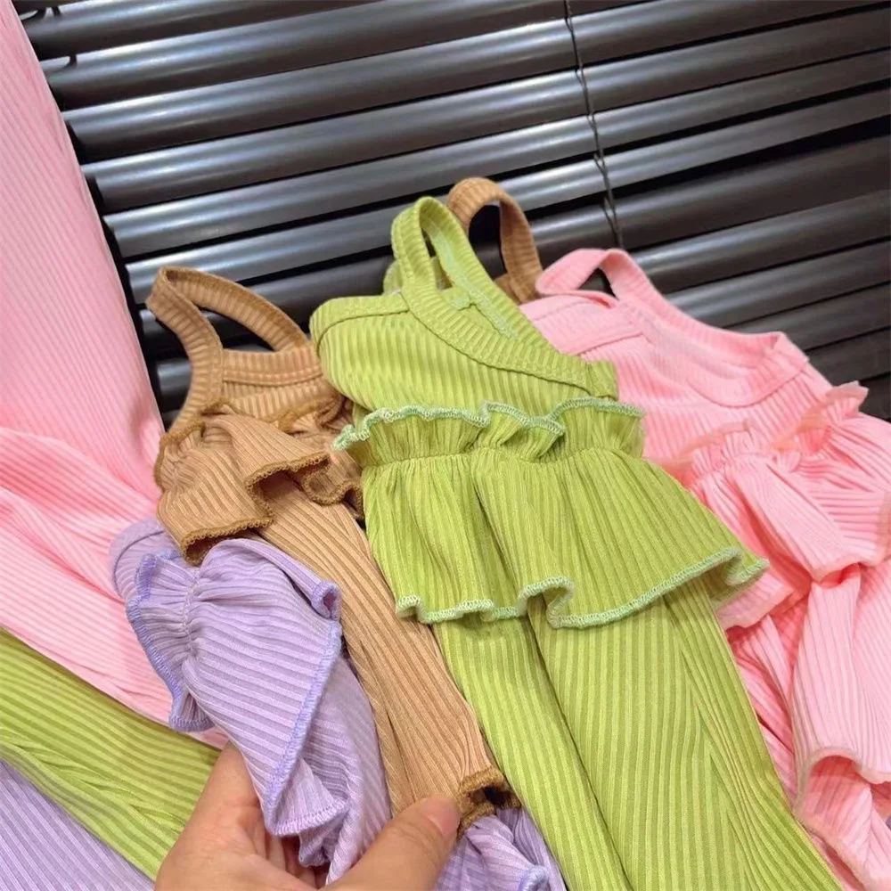 Conjunto de tirantes verano para niña con pantalón capri seda helada - imagen 4