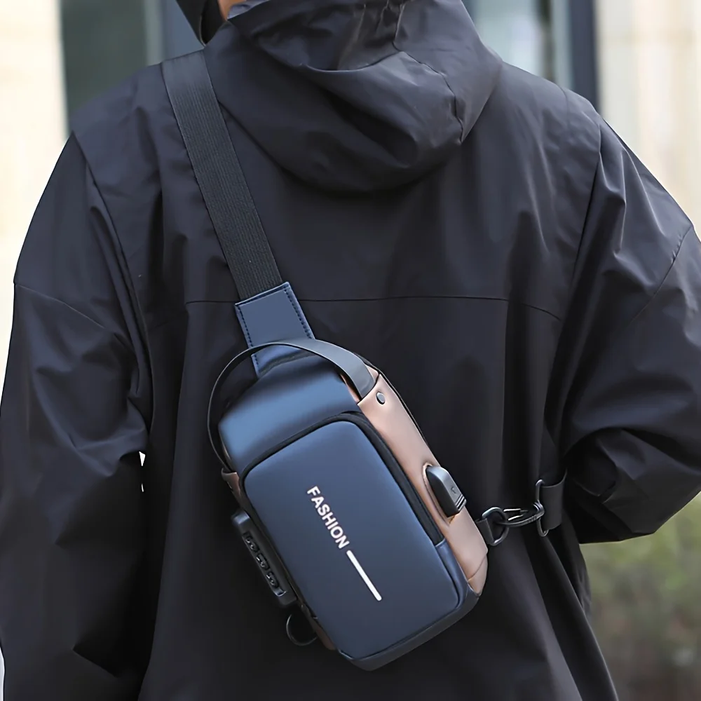 Bolso bandolera hombre multifuncional con cierre seguro para ciclismo