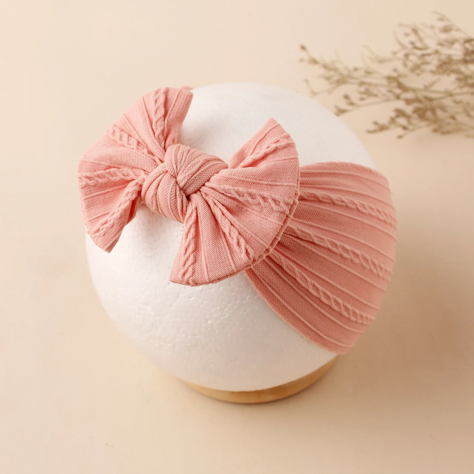 Diadema bebé elástica con lazo suave y tejido jacquard - imagen 2