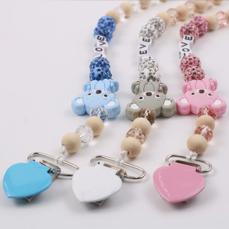 Sujetachupetes de madera y silicona con koala y alfabeto - imagen 5