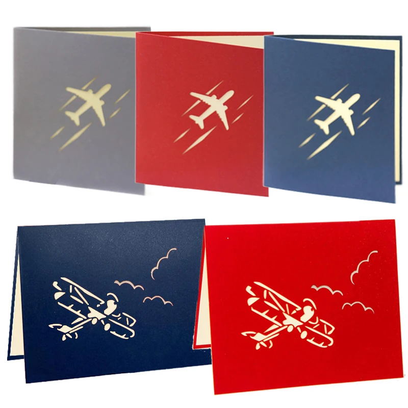 Tarjeta invitación fiesta bebé 3D avión – Manualidad papel - imagen 2