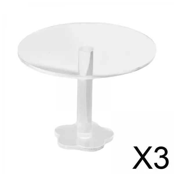 Mesa redonda acrílica para casa de muñecas, mini escritorio - imagen 2