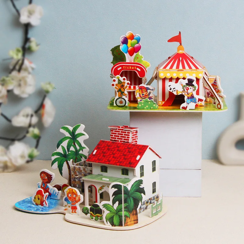 Rompecabezas 3D de papel artesanal para niños, modelo de construcción - imagen 2