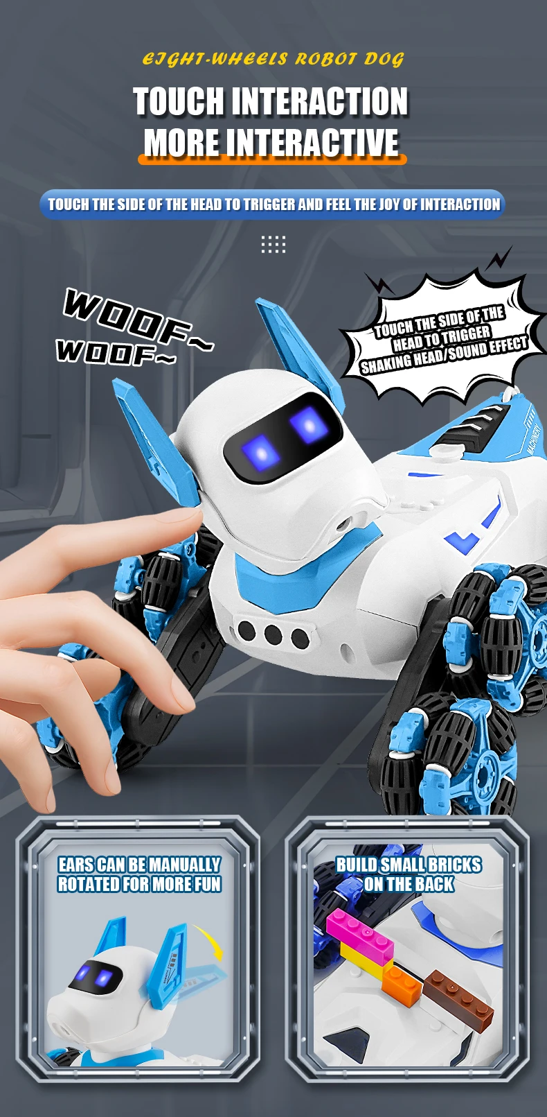 Robot con pulverización y efectos durante el juego