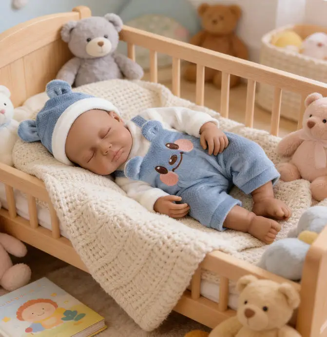 Muñeca reborn LouLou NPK de silicona platino, cuerpo completo