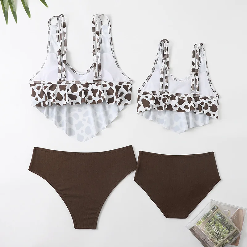 Trajes de baño madre e hija a juego – Bikini dividido con volantes - imagen 2