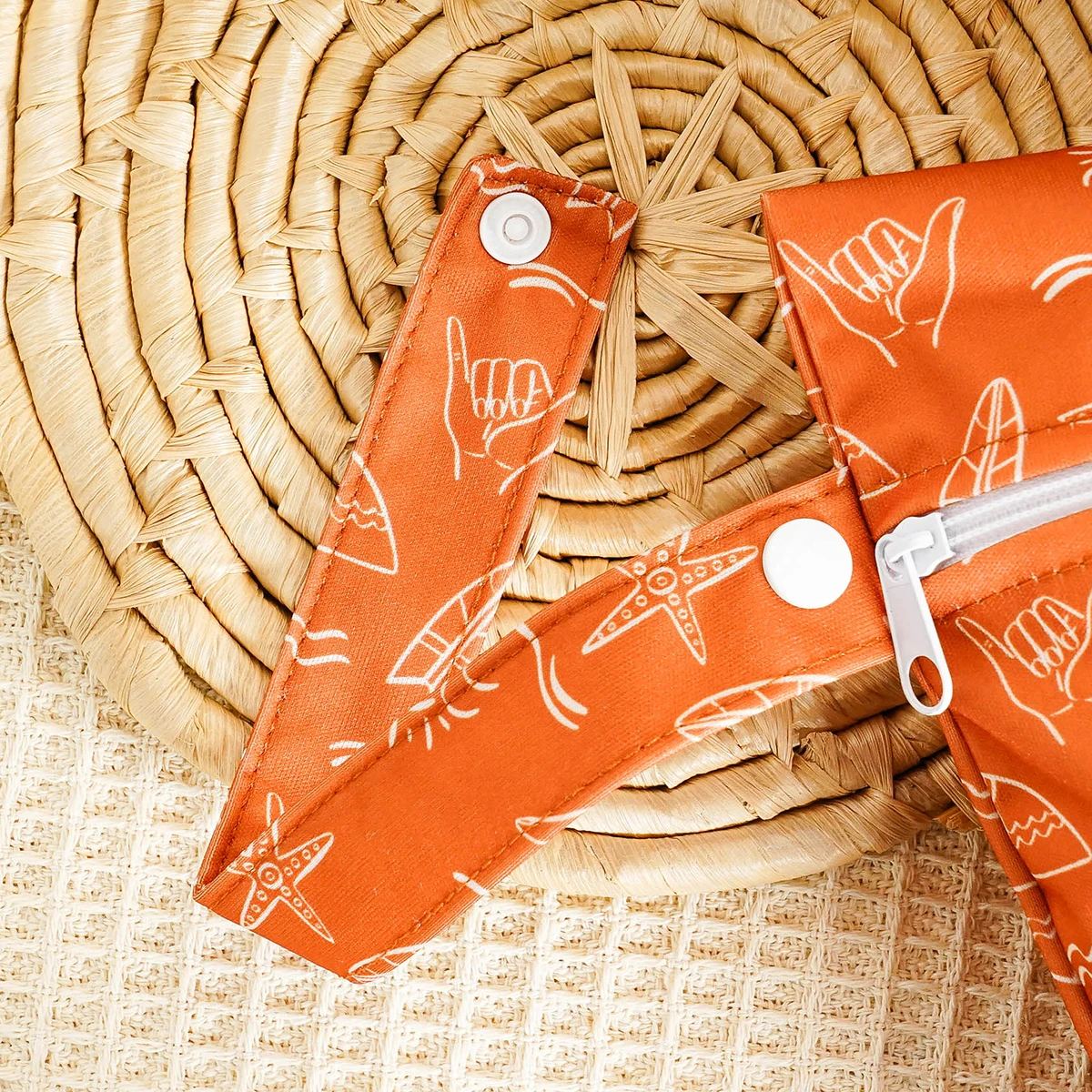 Bolsa de pañales portátil con estampado decorativo