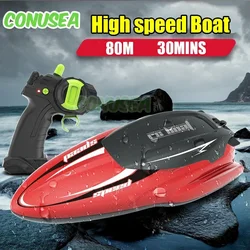 Lancha RC eléctrica rápida impermeable para niños con control remoto