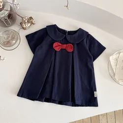 MILANCEL vestido de bebé verano preppy color liso ligero para niña