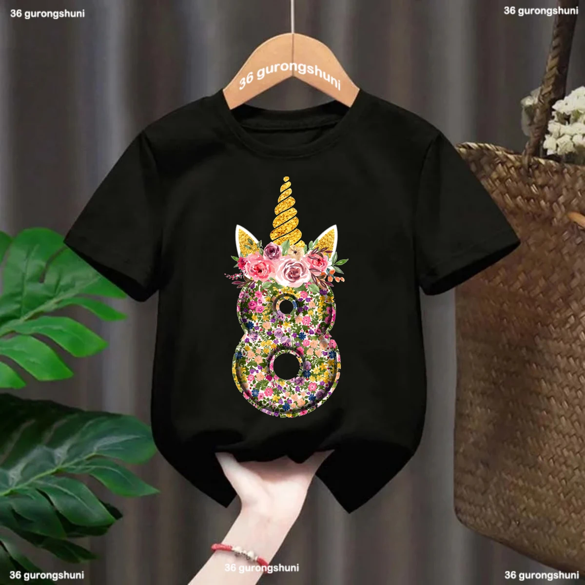 Camiseta de algodón con unicornio para niña – Suave y colorida