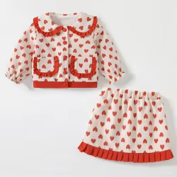 Conjunto niña top princesa y falda con cuello de muñeca