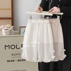 Pantalones antimosquitos de gasa con lunares para bebé niña