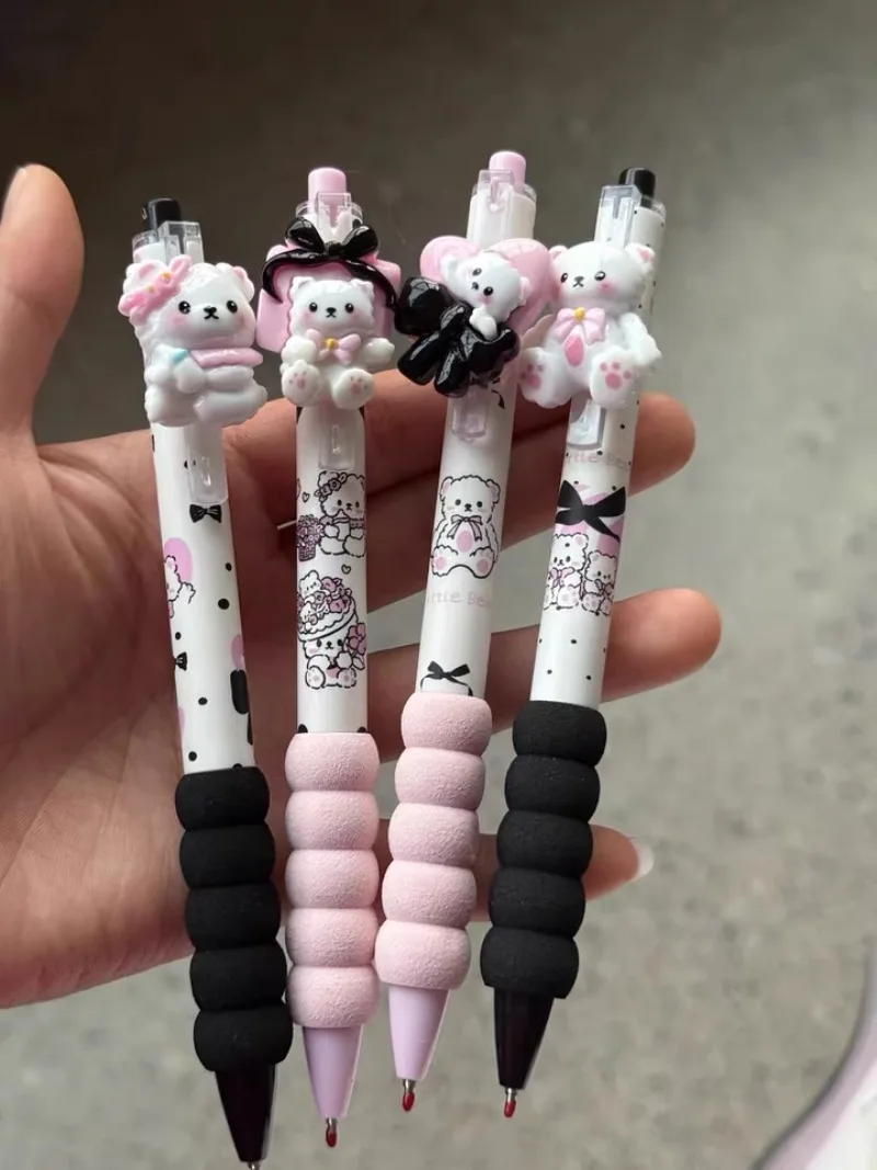 Lote de 4 bolígrafos de gel con diseño de oso