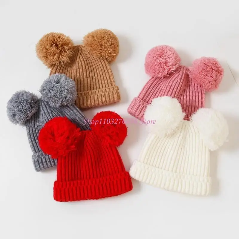 Gorro tejido ganchillo para bebé de invierno recién nacido con pompón - imagen 4