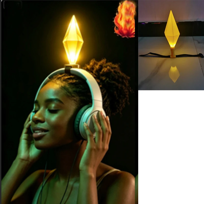 Luz LED RGB con clip de cristal brillante para auriculares gaming - imagen 4