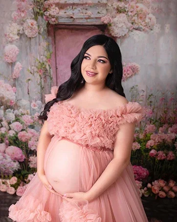Vestido Baby Shower tul con volantes