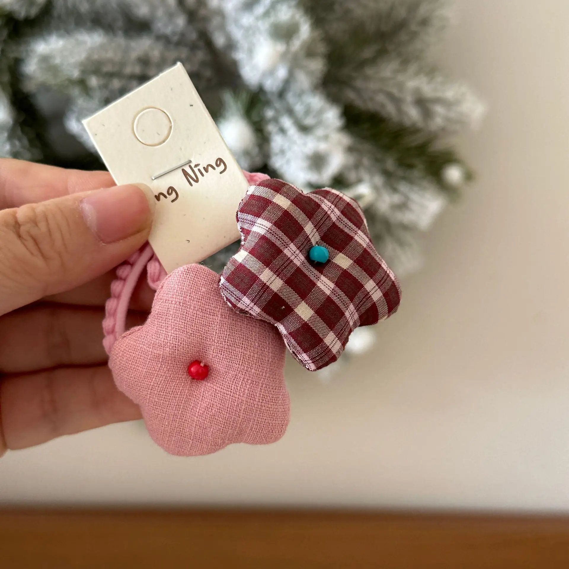 Coletero floral de esponja para niña – Lazo de pelo suave