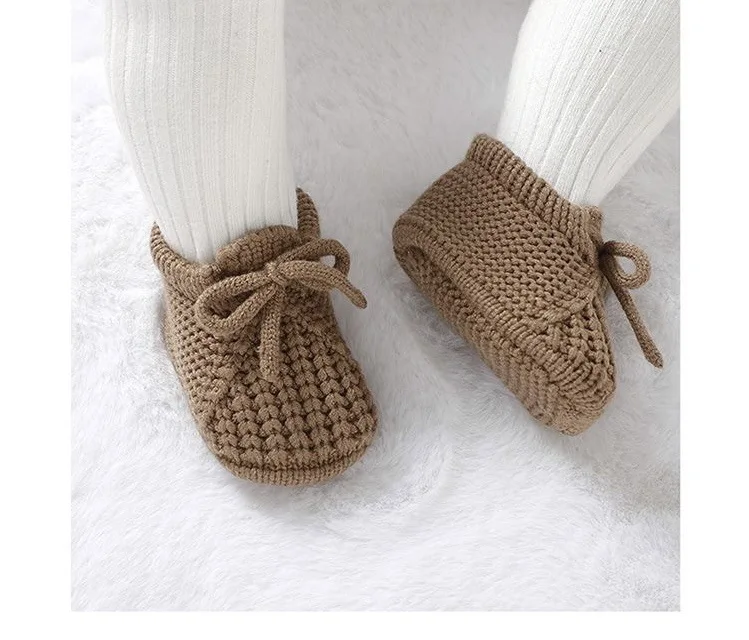 Botines de bebé de punto antideslizantes de suela blanda cálida - imagen 4