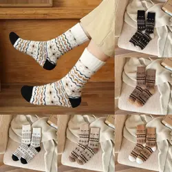 Calcetines térmicos de lana a media pantorrilla invierno retro