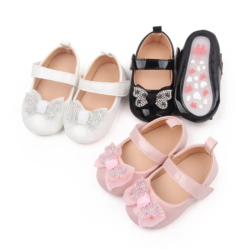 Zapatos de bebé con lazo y suela antideslizante