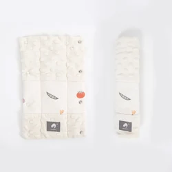 Fundas para cinturón de seguridad terciopelo beige patchwork