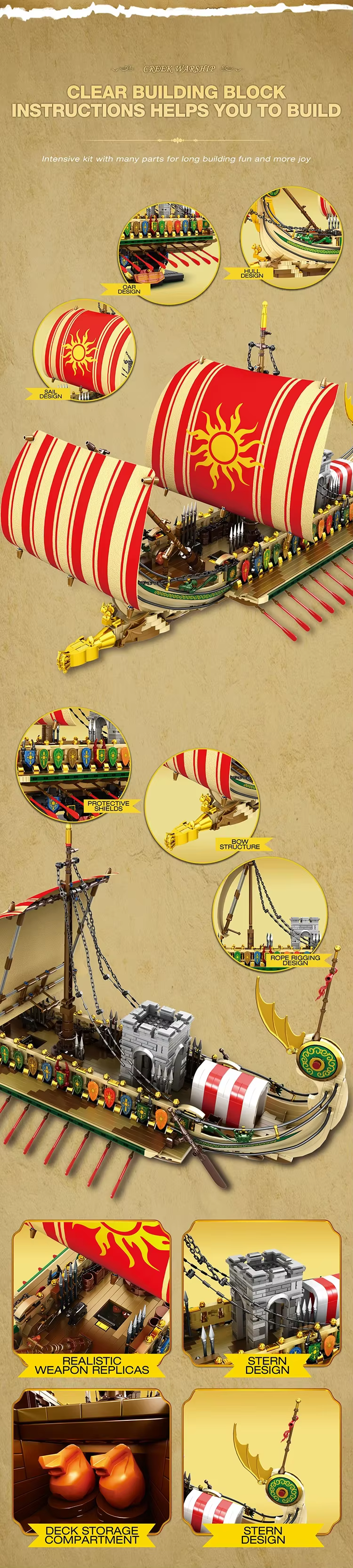 Modelo de barco militar griego