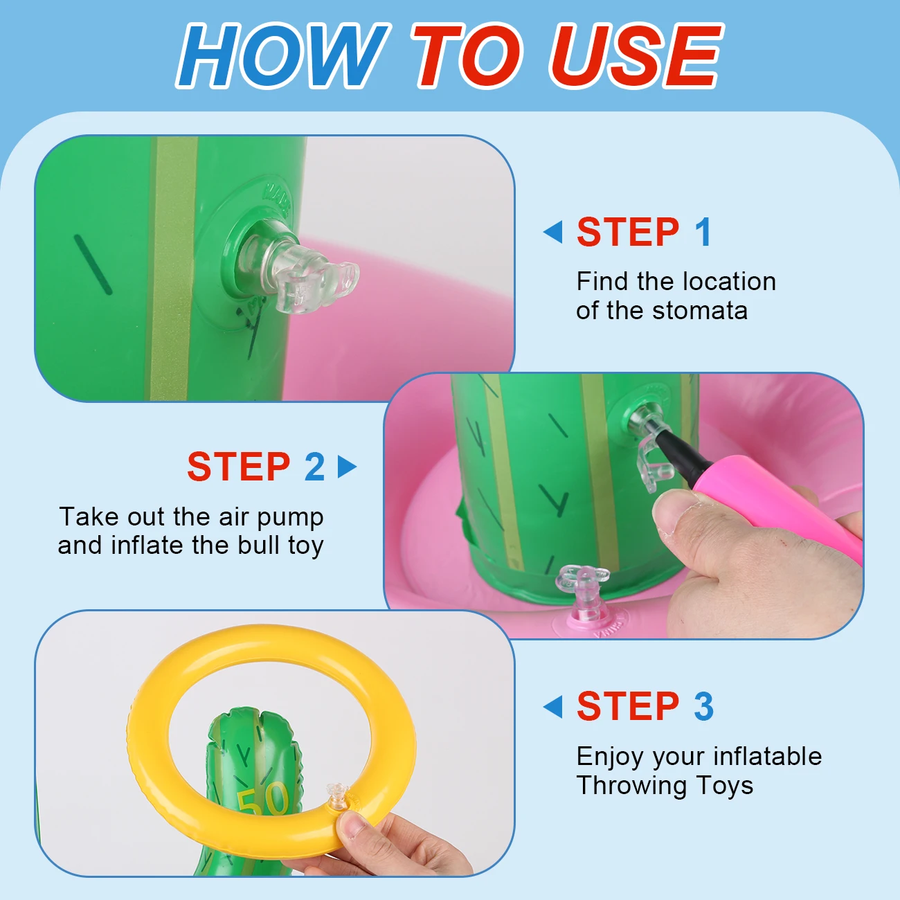 Juego de anillos inflables Cactus para piscina y playa - imagen 5