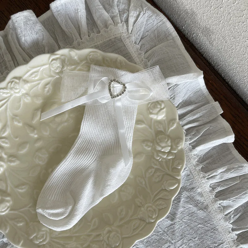 Calcetines altos para niña – Corazón brillante primavera y otoño - imagen 5