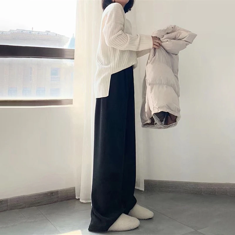 Pantalón premamá de velludo grueso y cálido – Tiro alto para invierno - imagen 2