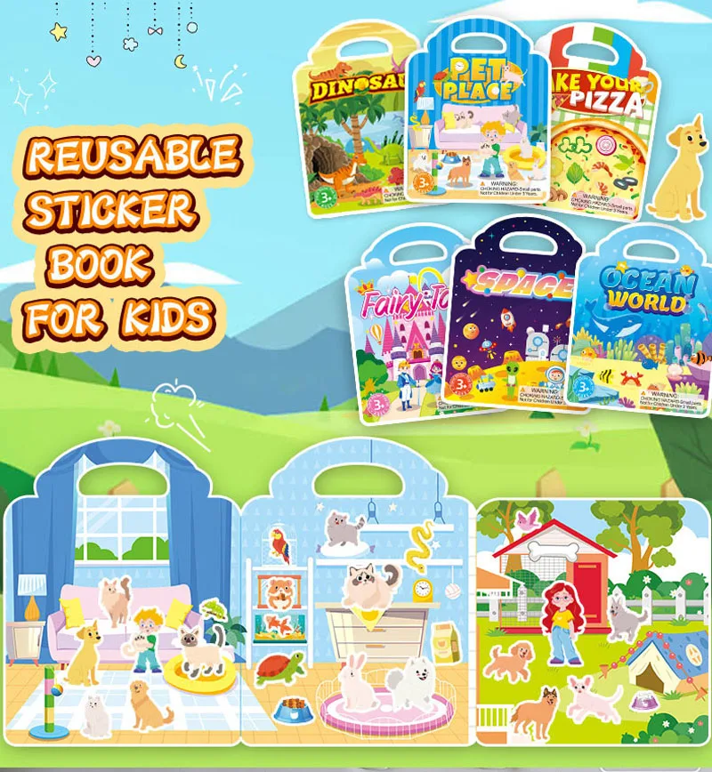 Pegatinas reutilizables multi-tema - Libro Montessori portátil - imagen 4