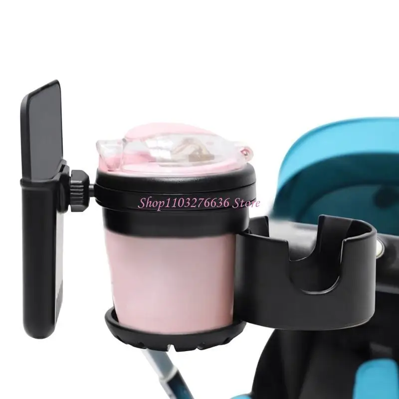 Soporte taza antideslizante R6FD con almacenamiento para móvil y botellas