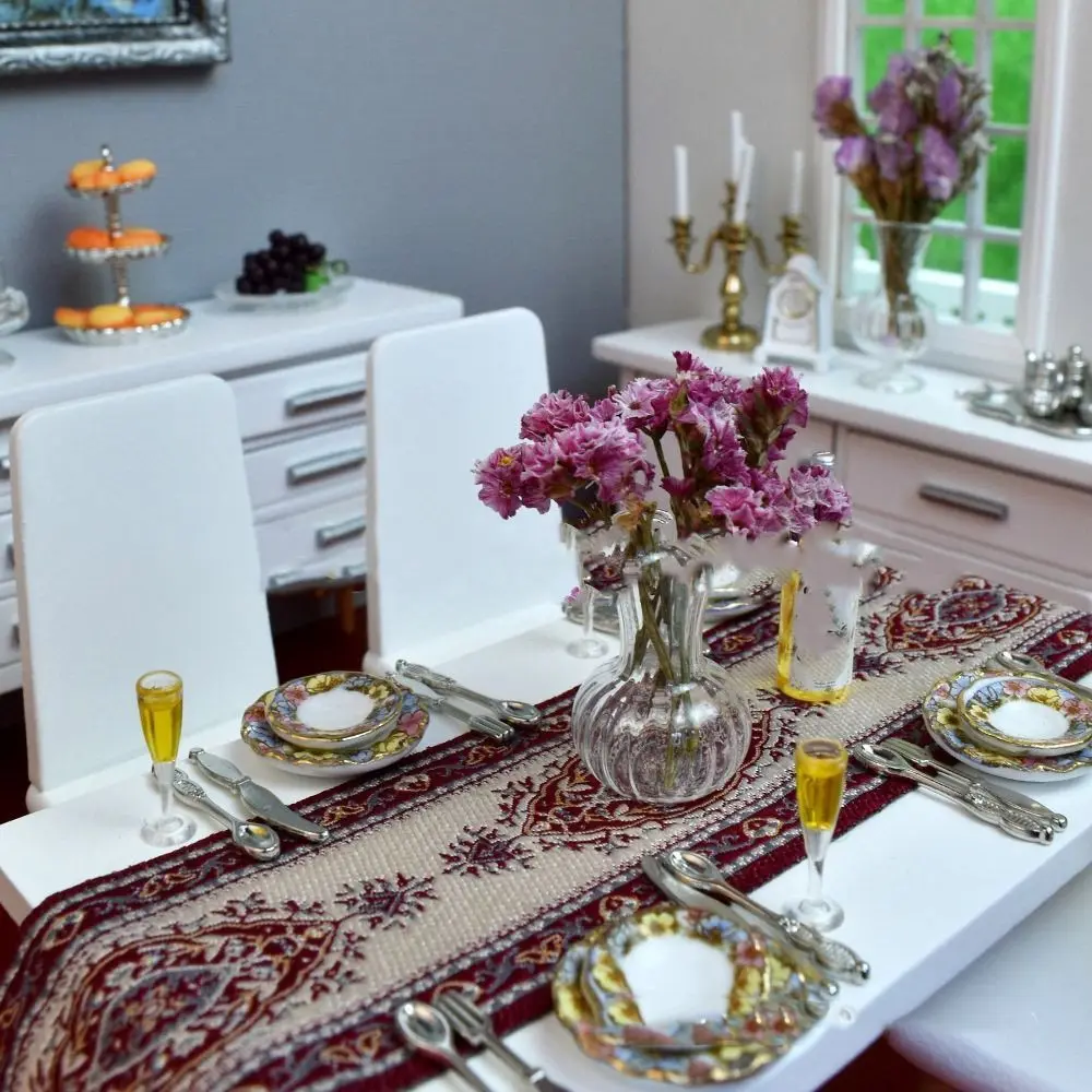 Alfombra tejida miniatura para casa de muñecas multicolor - imagen 4