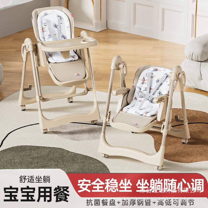 Trona portátil y plegable para bebé – Silla de comedor ajustable - imagen 4