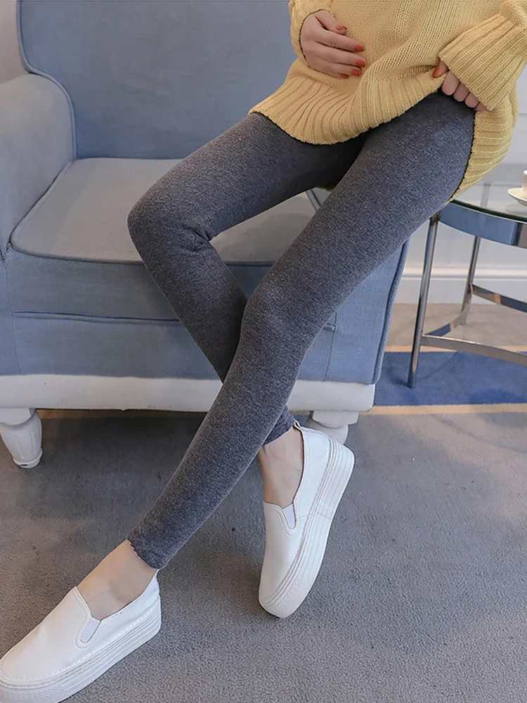 Leggings de maternidad cálidos de invierno con tejido grueso - imagen 3