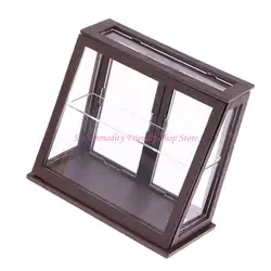 Vitrina para pasteles en miniatura con paneles de vidrio extraíbles