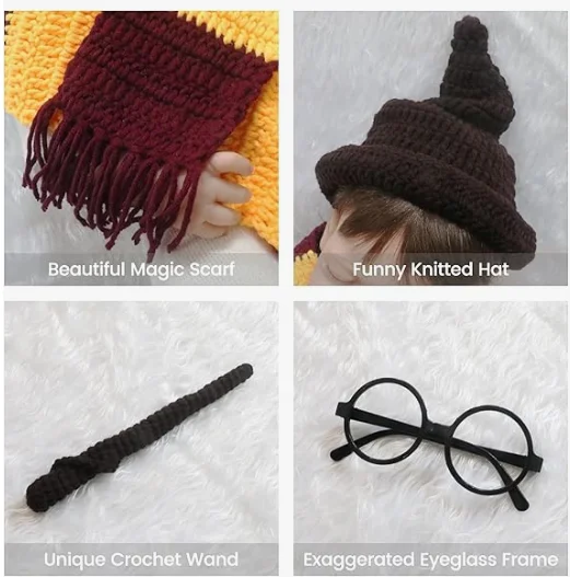 Sombrero de bruja de crochet para bebé