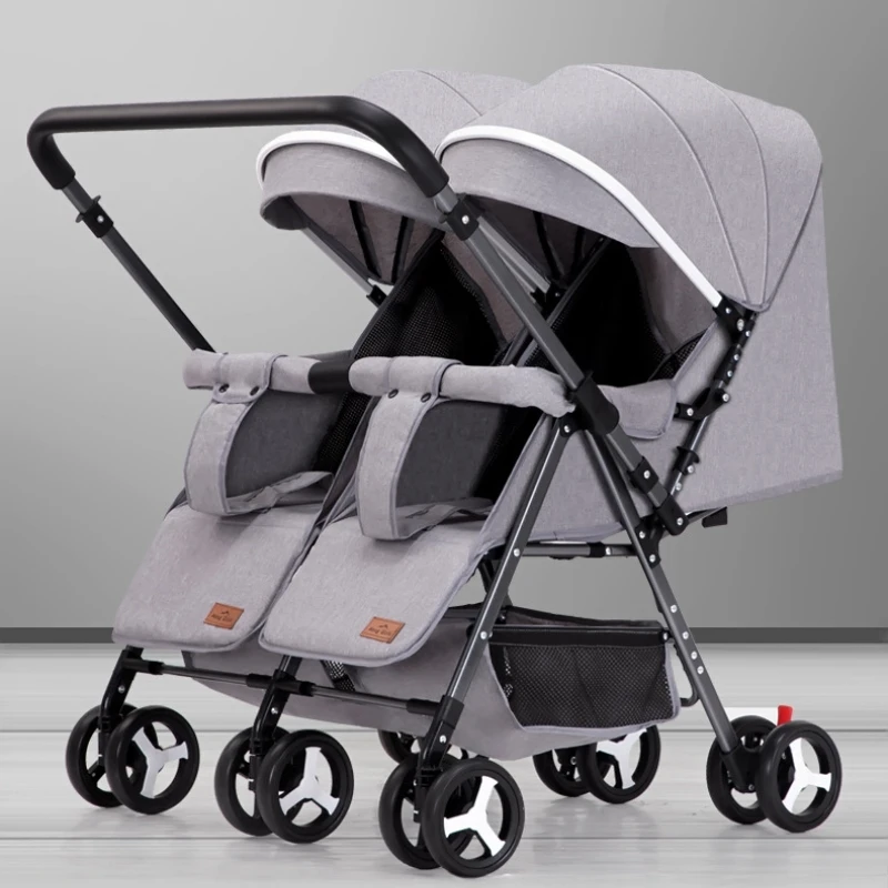 Cochecito gemelar reversible ligero para dos niños - imagen 2