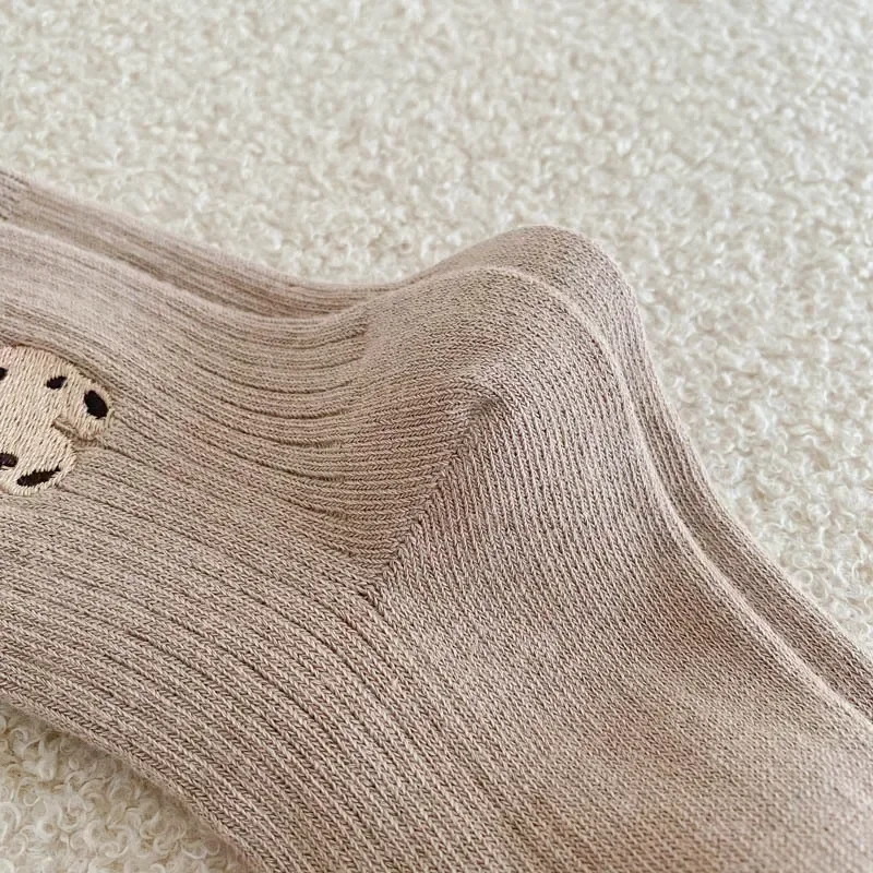 Calcetines media caña algodón suave para niños con bordado de oso - imagen 5