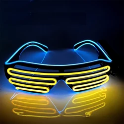 Gafas de carnaval con luces estilo DJ y brillo para fiesta nocturna