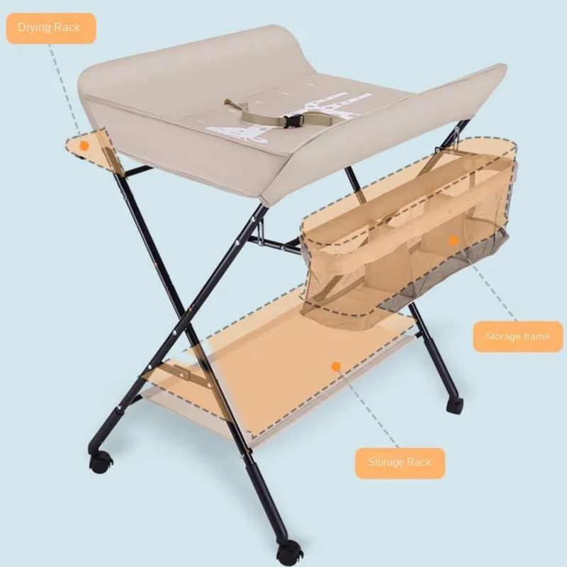 Mesa de baño plegable multifunción para bebé recién nacido cambiador - imagen 4